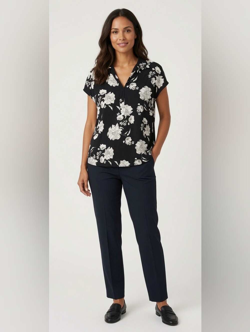 RICKIS XL short sleeve Floral blouse